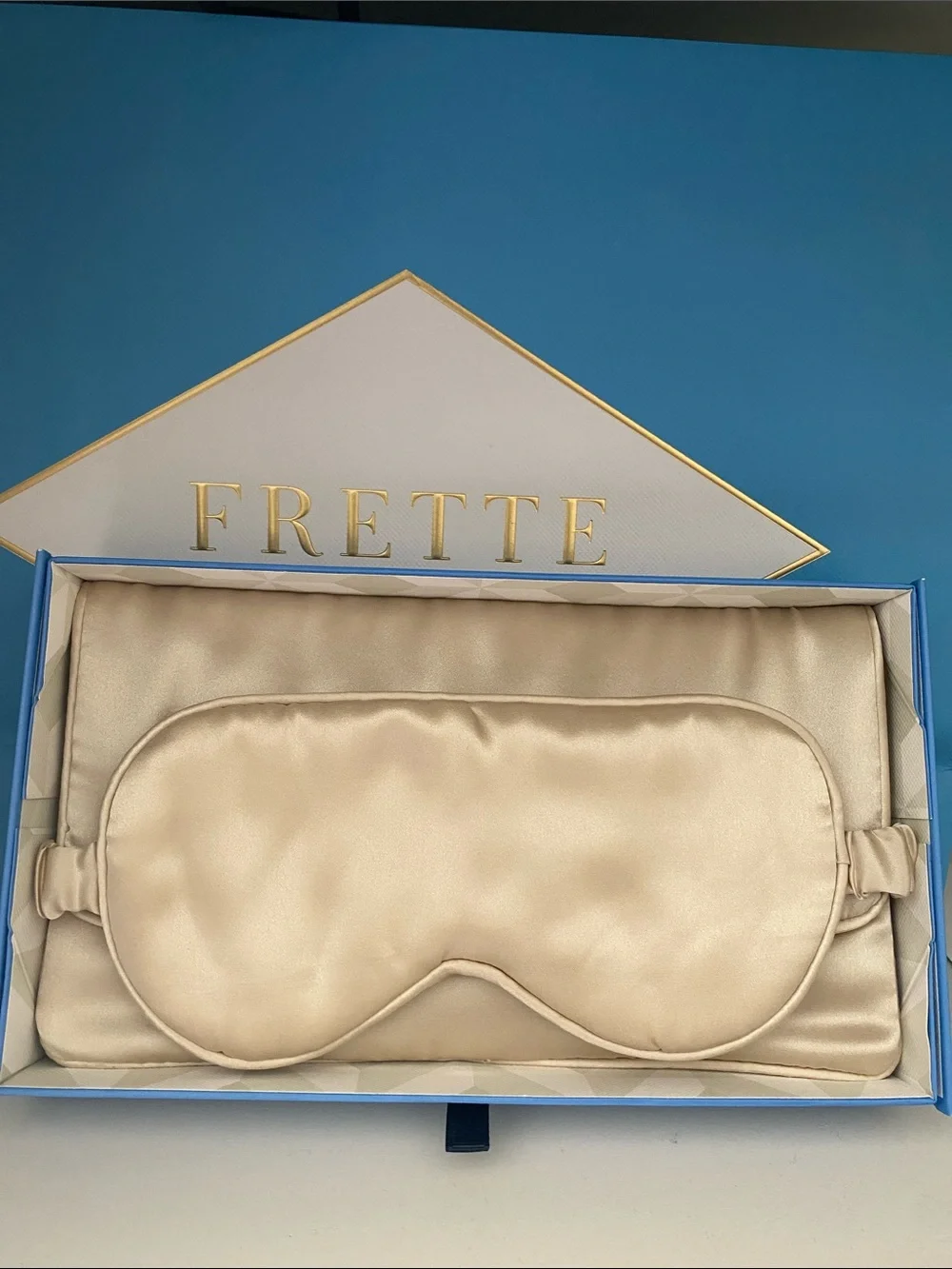 NIB Frette 1860 Luxury Silk Sleep Eye Mask Champagne Beige